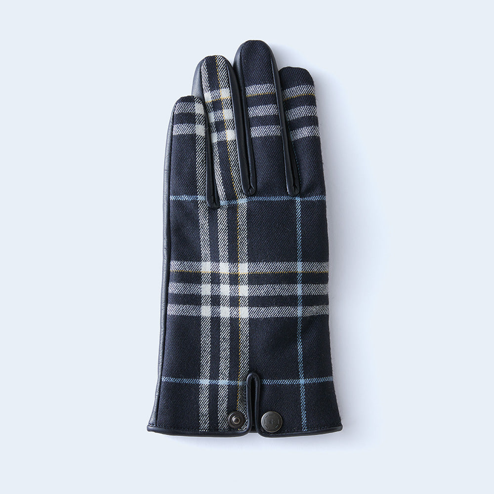 te+ tartan check WOMEN navy レザー 手袋 - csihealth.net