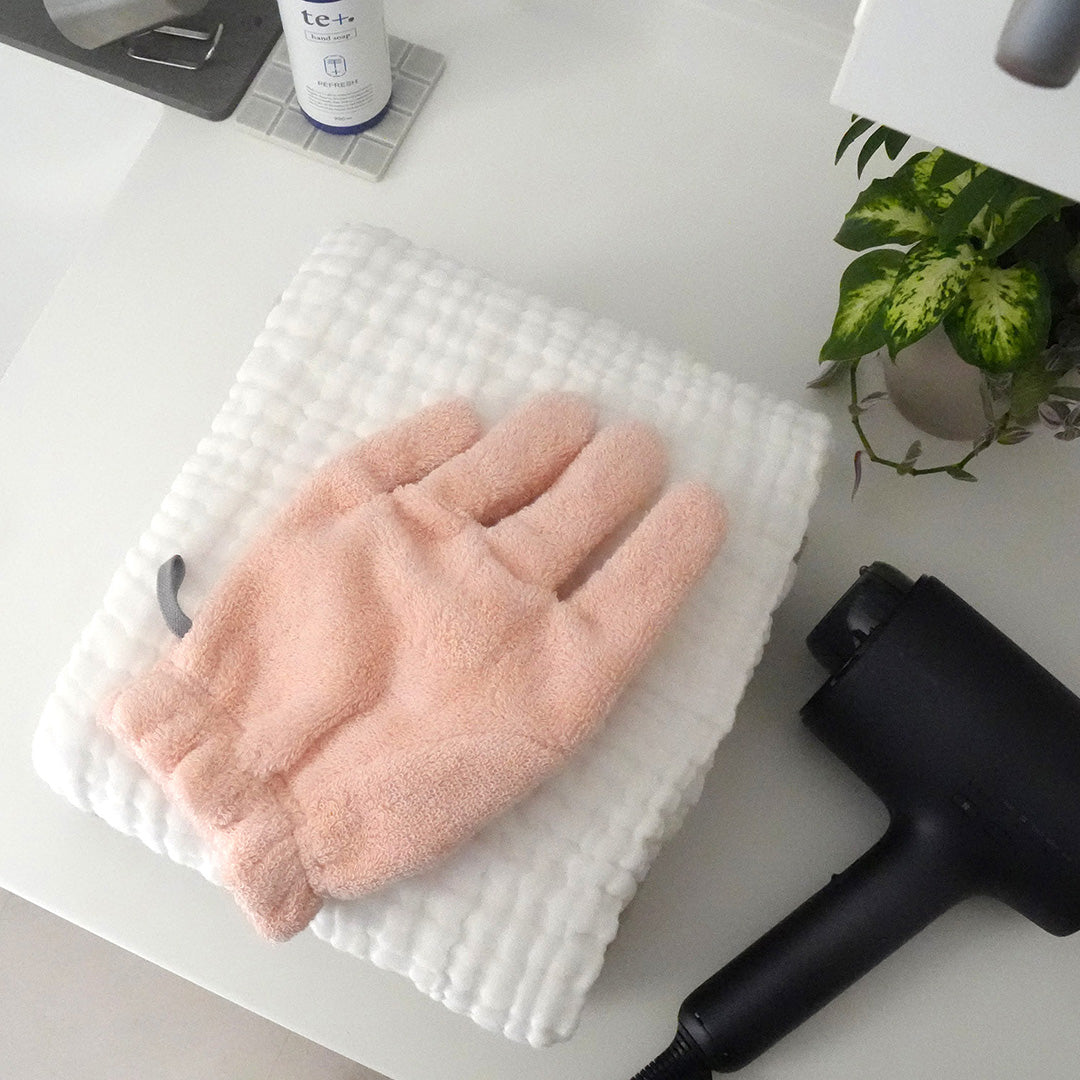 hair drying glove RIGHT pink