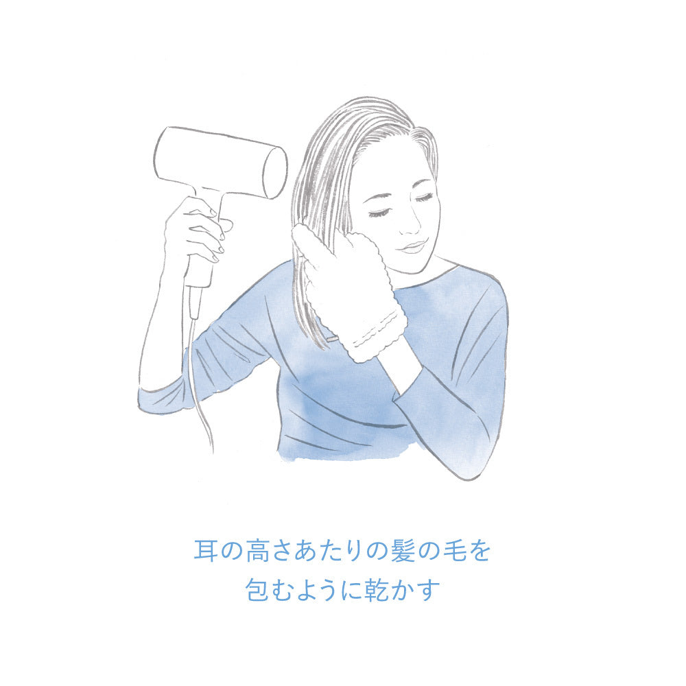 hair drying glove LEFT gray