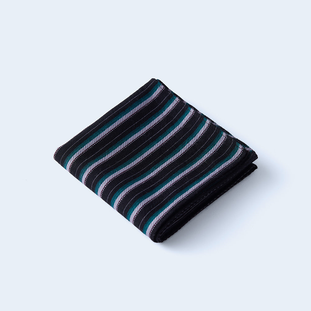 【予約】multi stripe / black & green