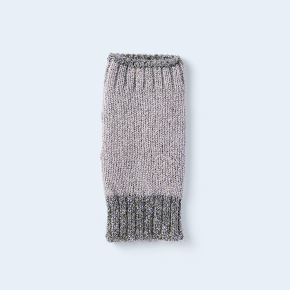 open mitten WOMEN gray beige block