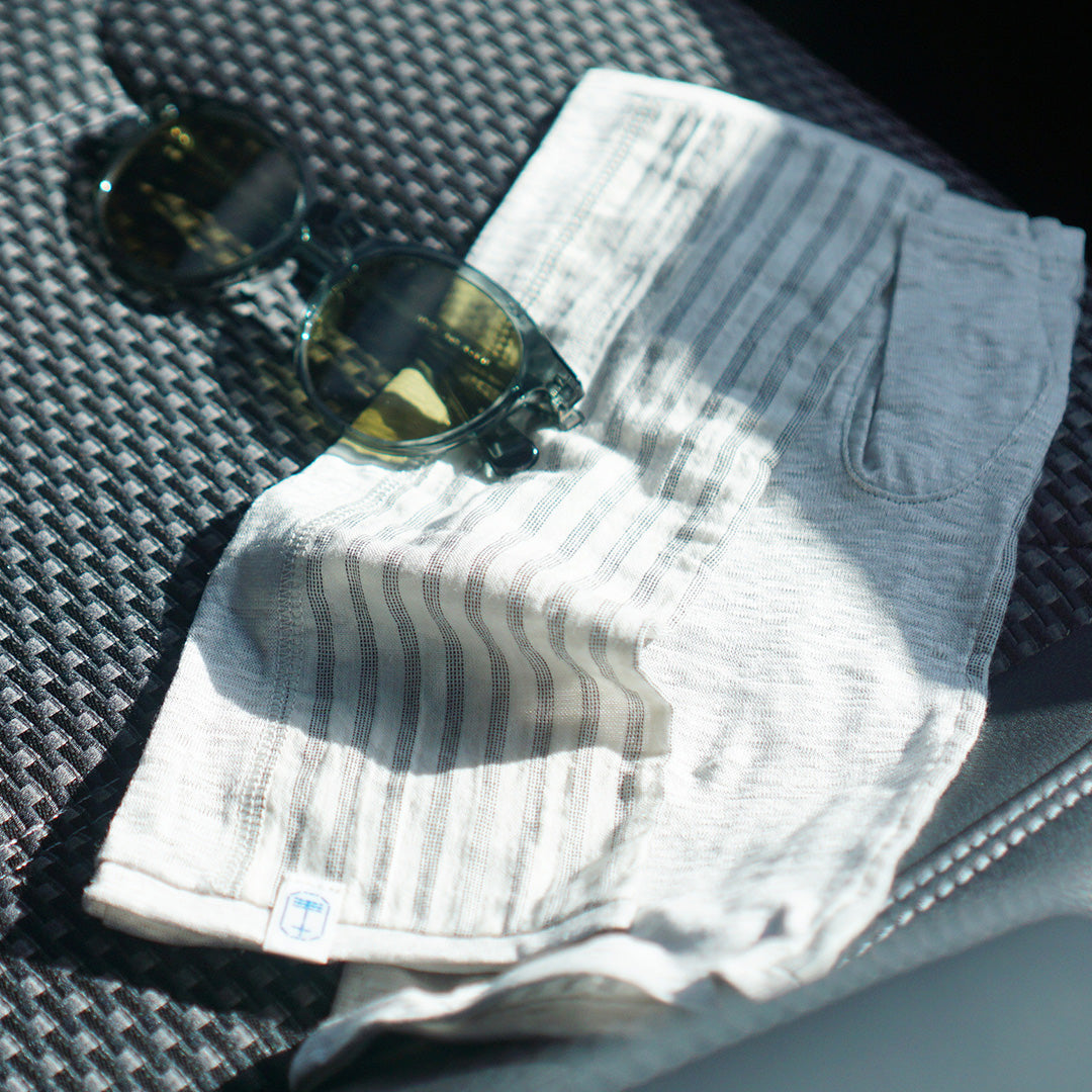 sunny cloth stripe 1/2 ivory