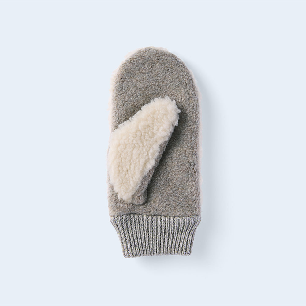 tuft boa mitten JUNIOR beige