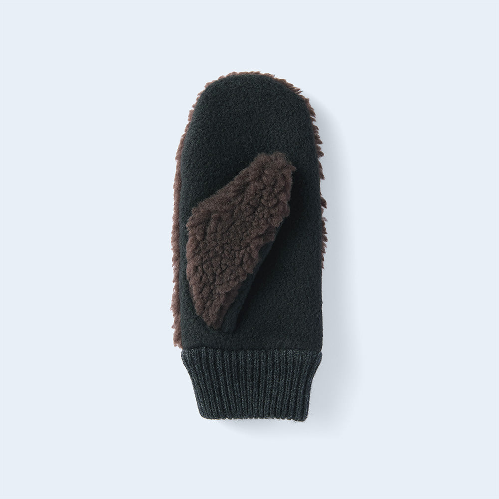 tuft boa mitten JUNIOR brown