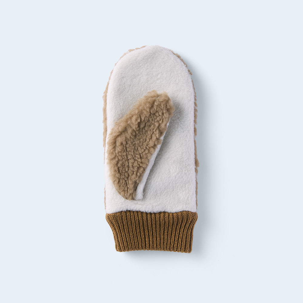 tuft boa mitten JUNIOR camel