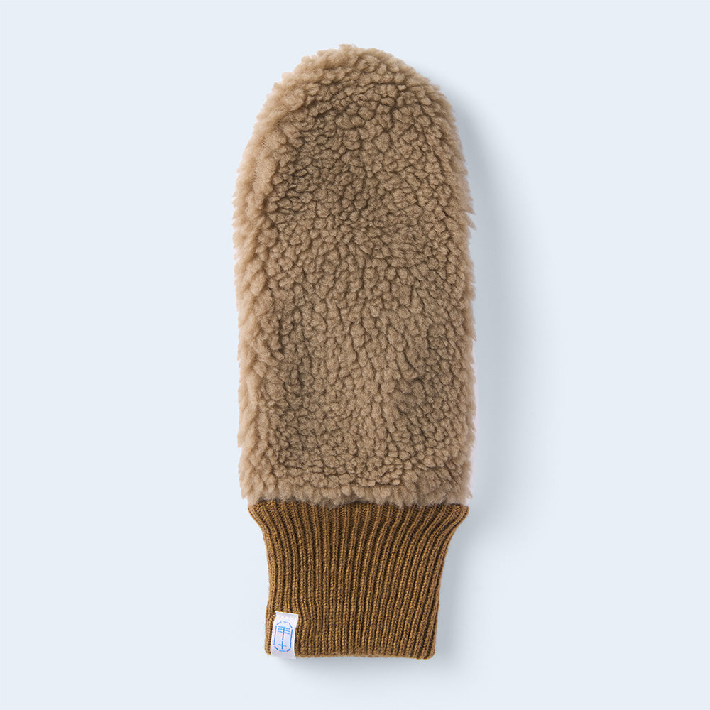 tuft boa mitten WOMEN camel