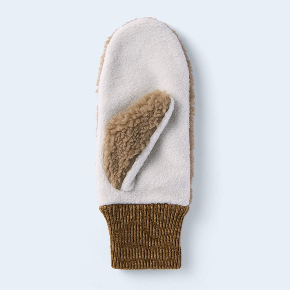 tuft boa mitten WOMEN camel