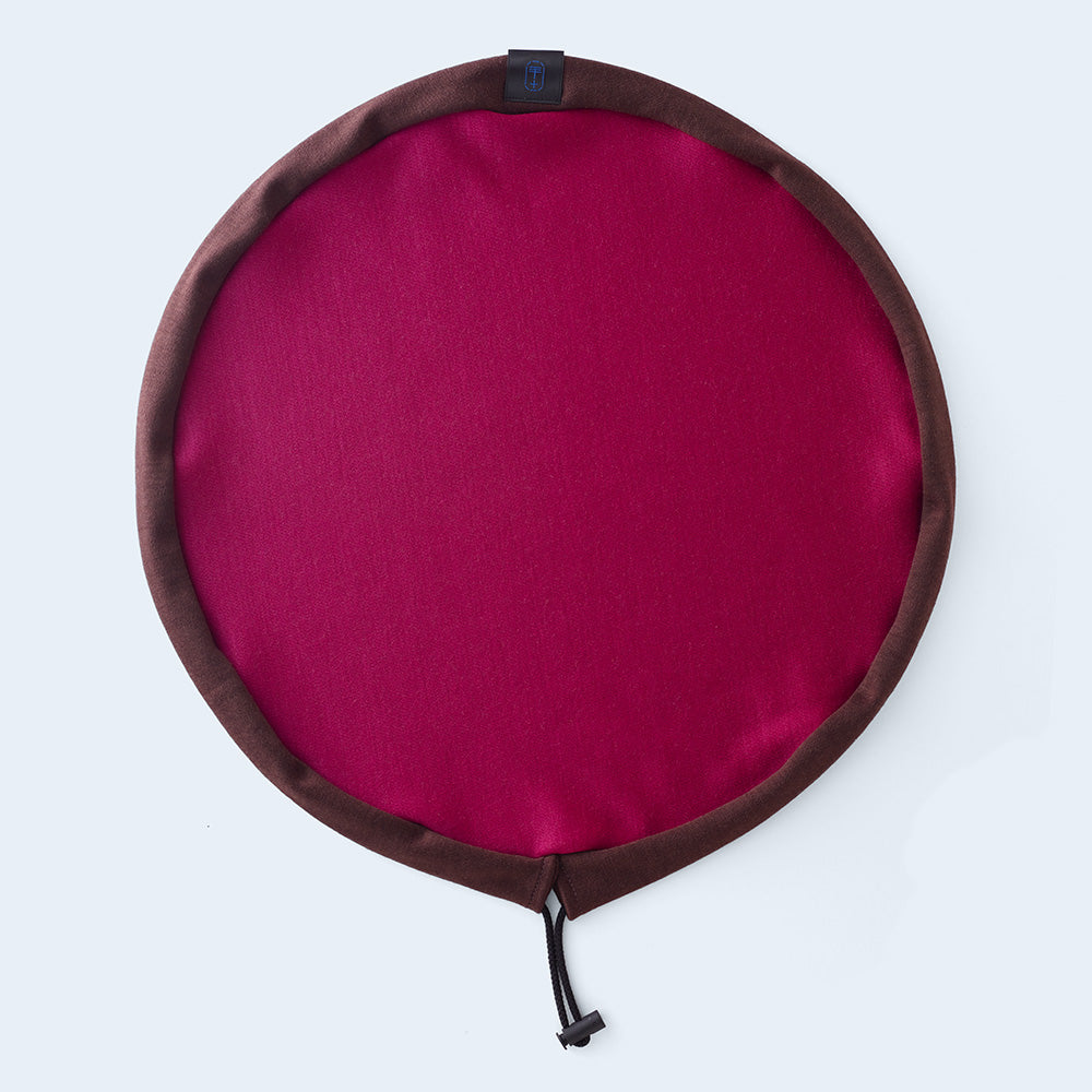 circle pouch brown & pink