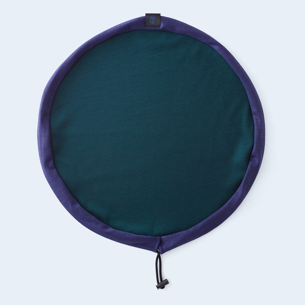 circle pouch navy & green